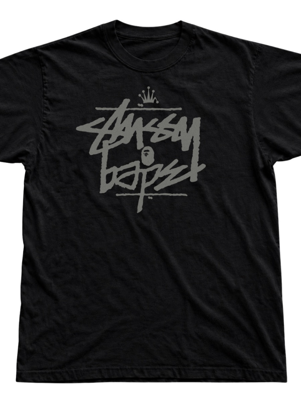 Gildan Black Short Sleeve Tee with Gray Script Graphic